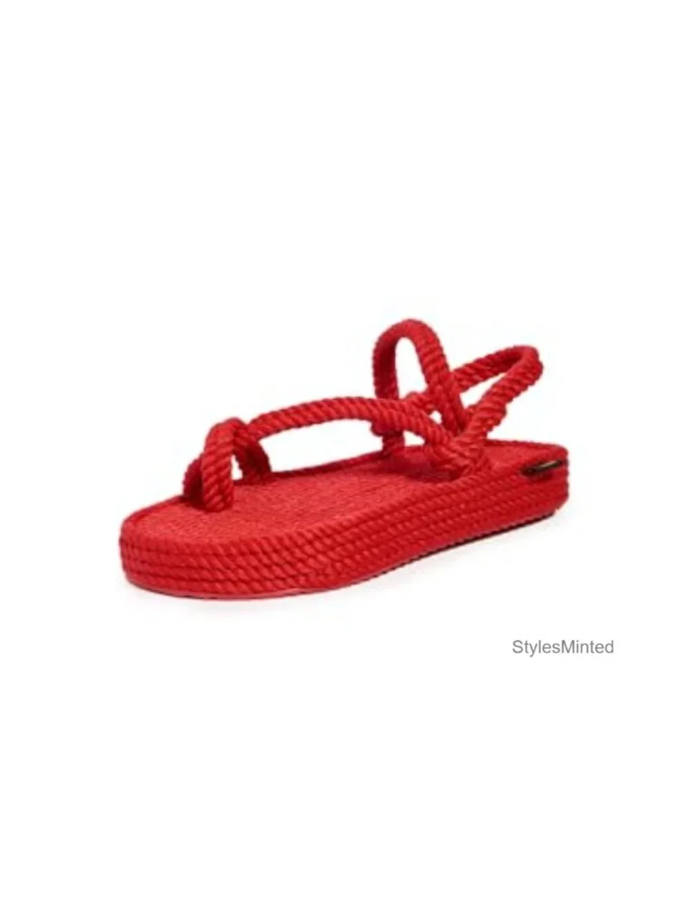 Rope Platform Sandals Slingback Open Toe Slip On